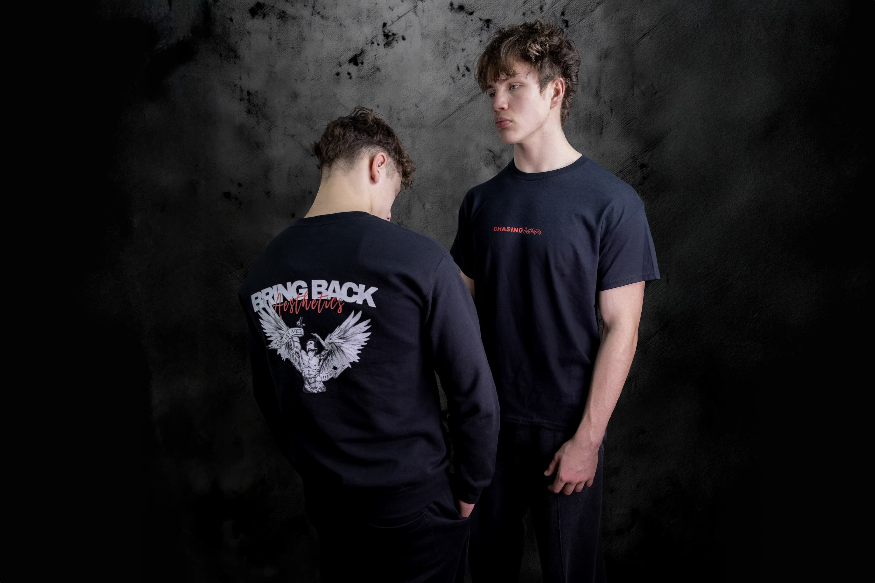 Bring Back Aesthetics collection with gym tees and sweatshirts for bodybuilding