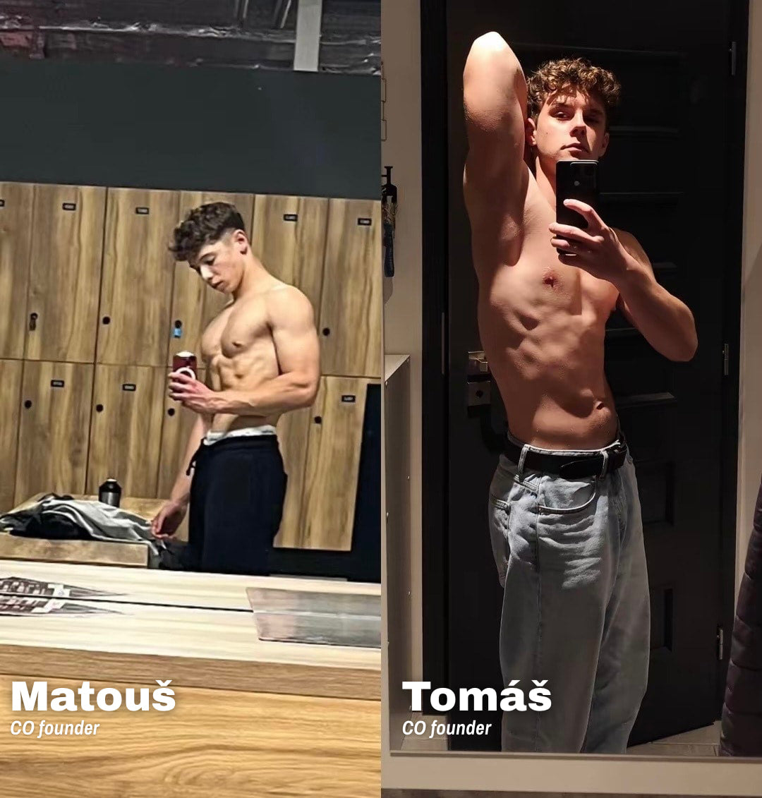 Two athletes taking gym mirror selfie for Chasing Aesthetics
